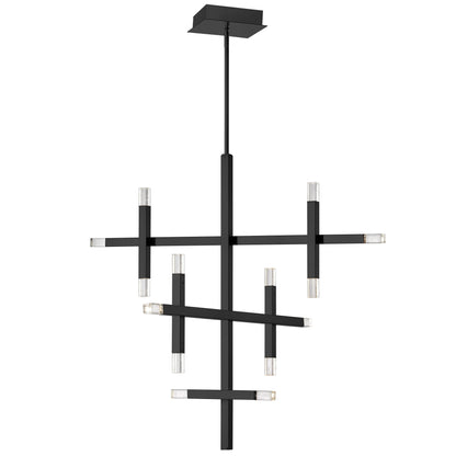 Dainolite 42W Matte Black Chandelier w/ Acrylic Diffuser