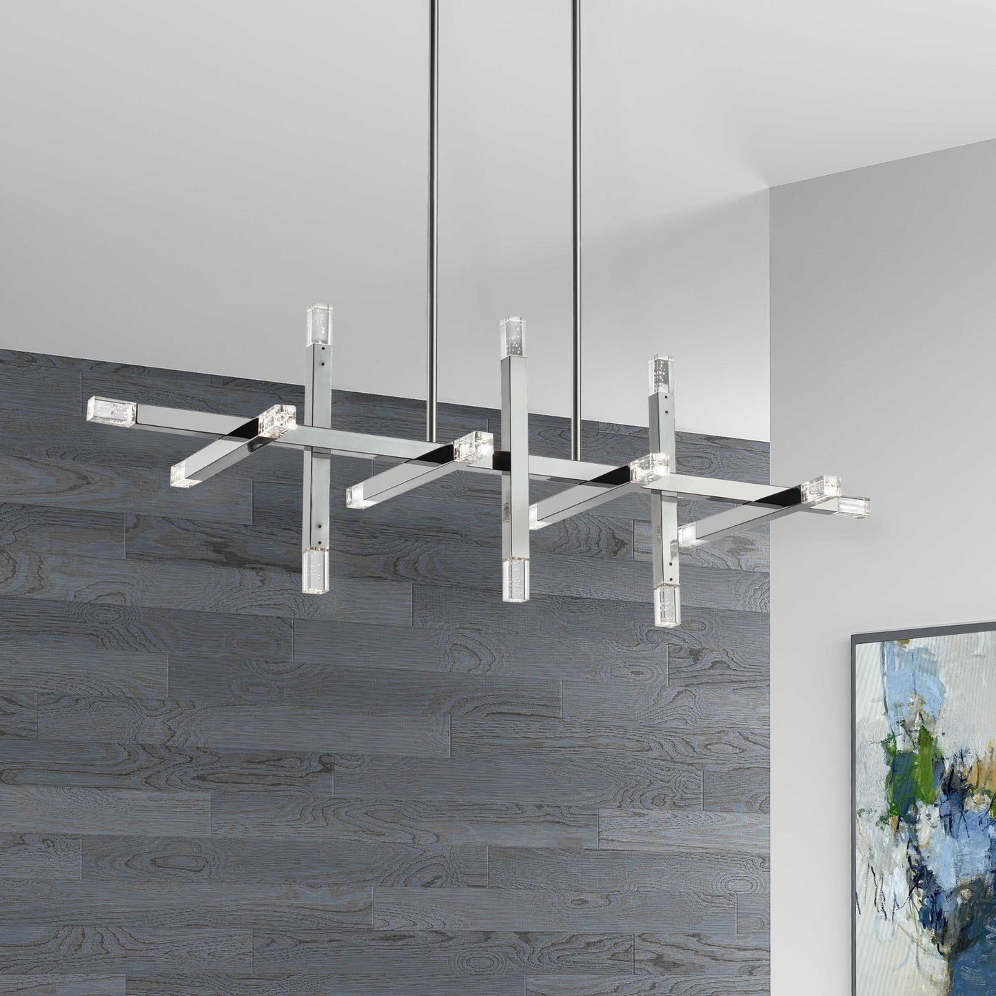 Dainolite 48W Horizontal Polished Chrome Chandelier w/ Acrylic Diffuser
