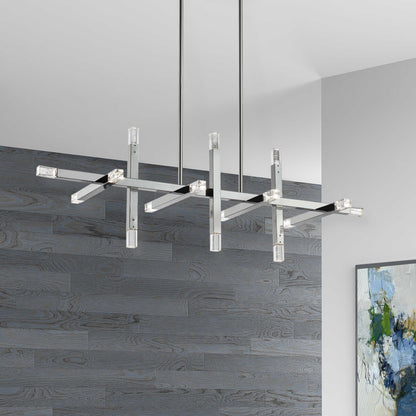 Dainolite 48W Horizontal Polished Chrome Chandelier w/ Acrylic Diffuser