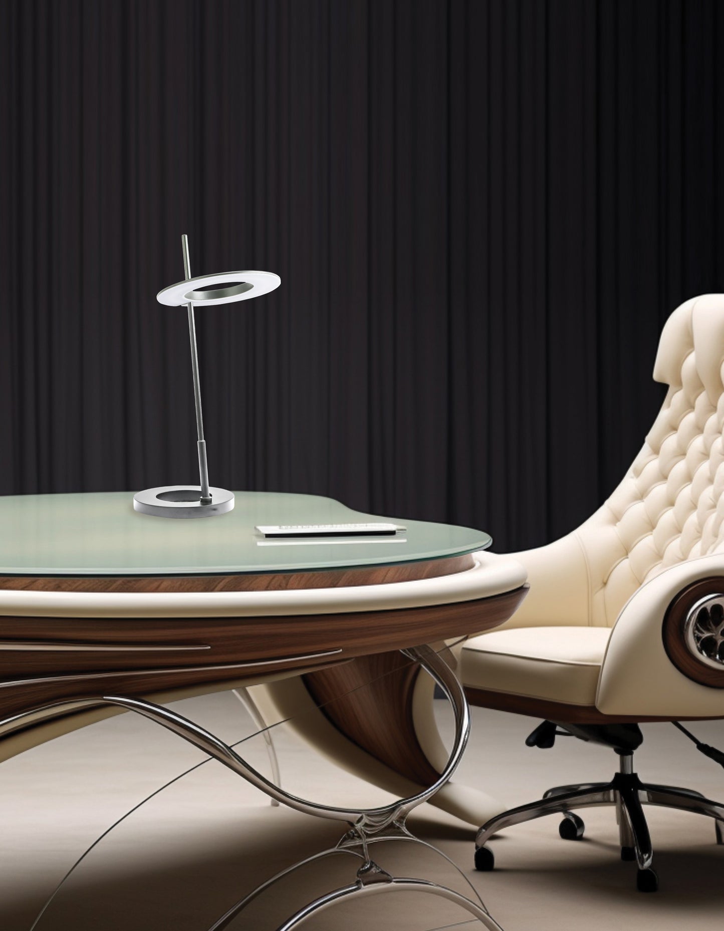 Dainolite 11W Table Lamp Satin Chrome