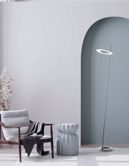 Dainolite 20W Floor Lamp Satin Chrome