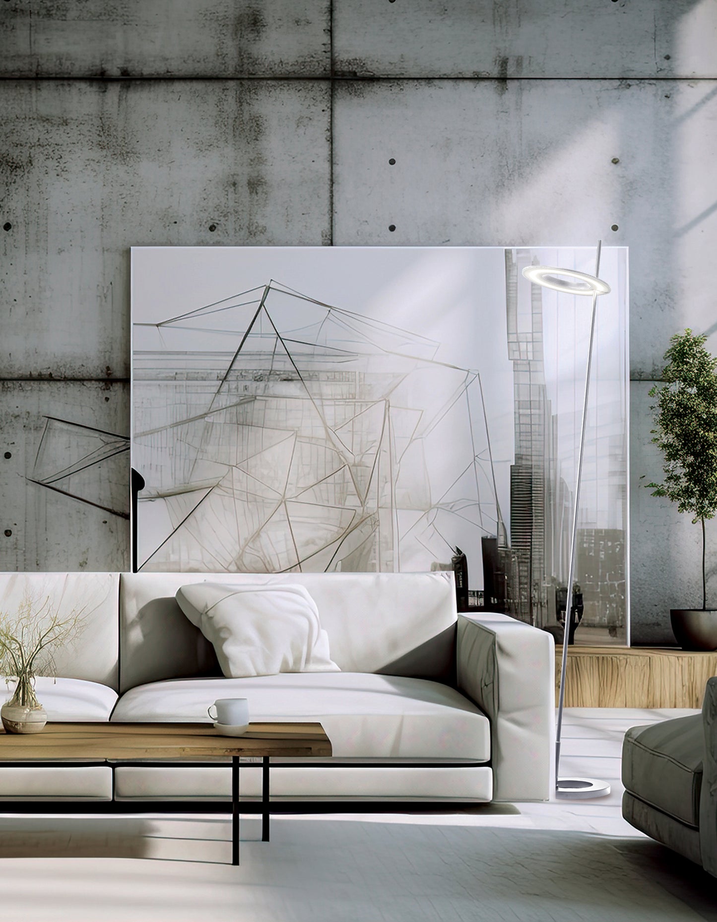 Dainolite 20W Floor Lamp Silver