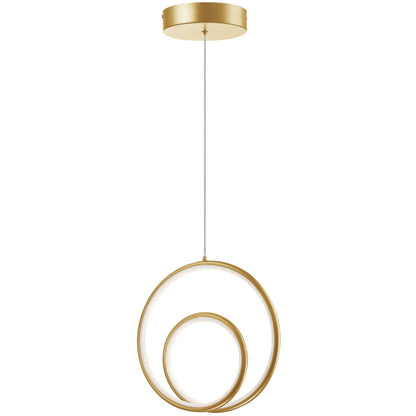 Dainolite 22W Pendant, Aged Brass w/ White Silicone Diffuser