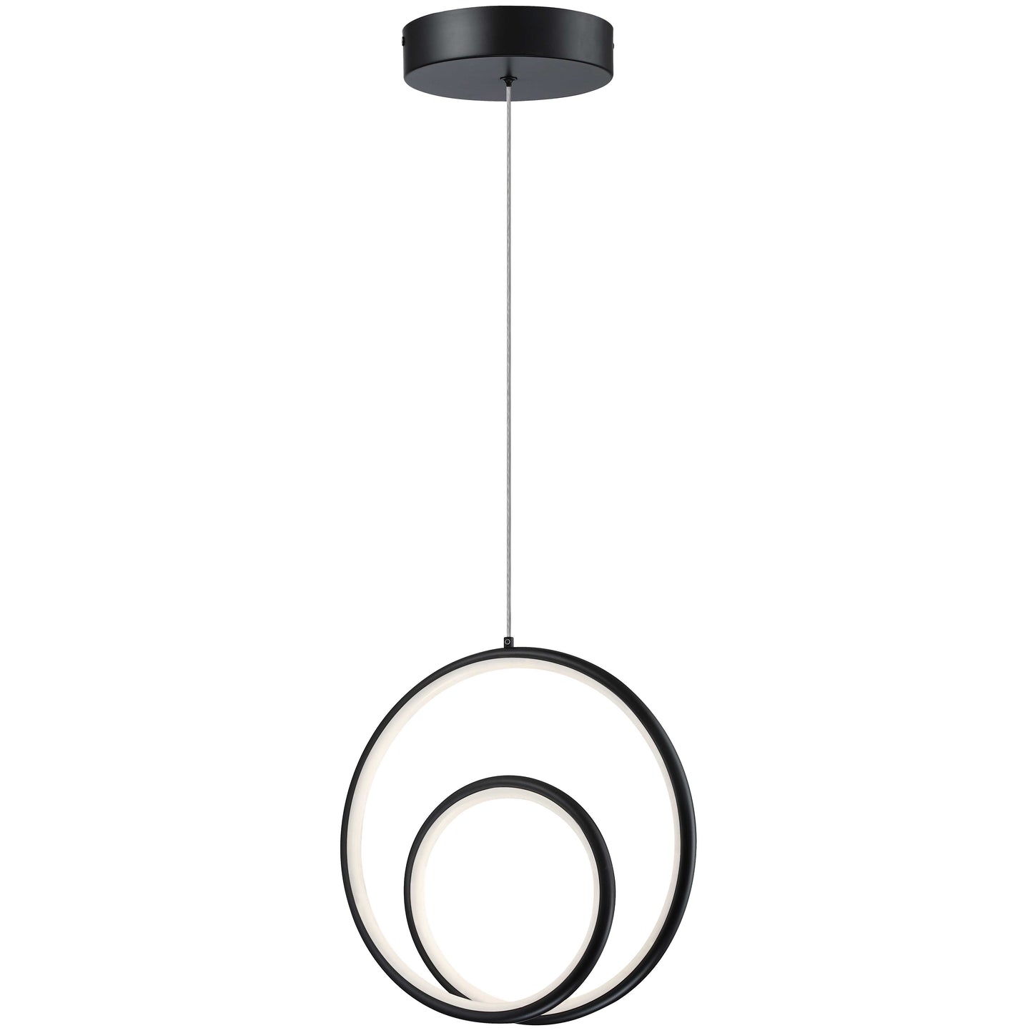 Dainolite 22W Pendant, Matte Black w/ White Silicone Diffuser