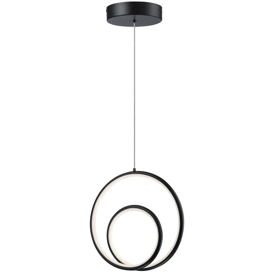 Dainolite 22W Pendant, Matte Black w/ White Silicone Diffuser