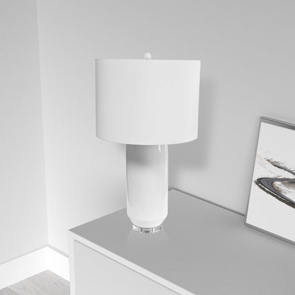 Dainolite 1 Light Ceramic Oversized Table Lamp, White Finish