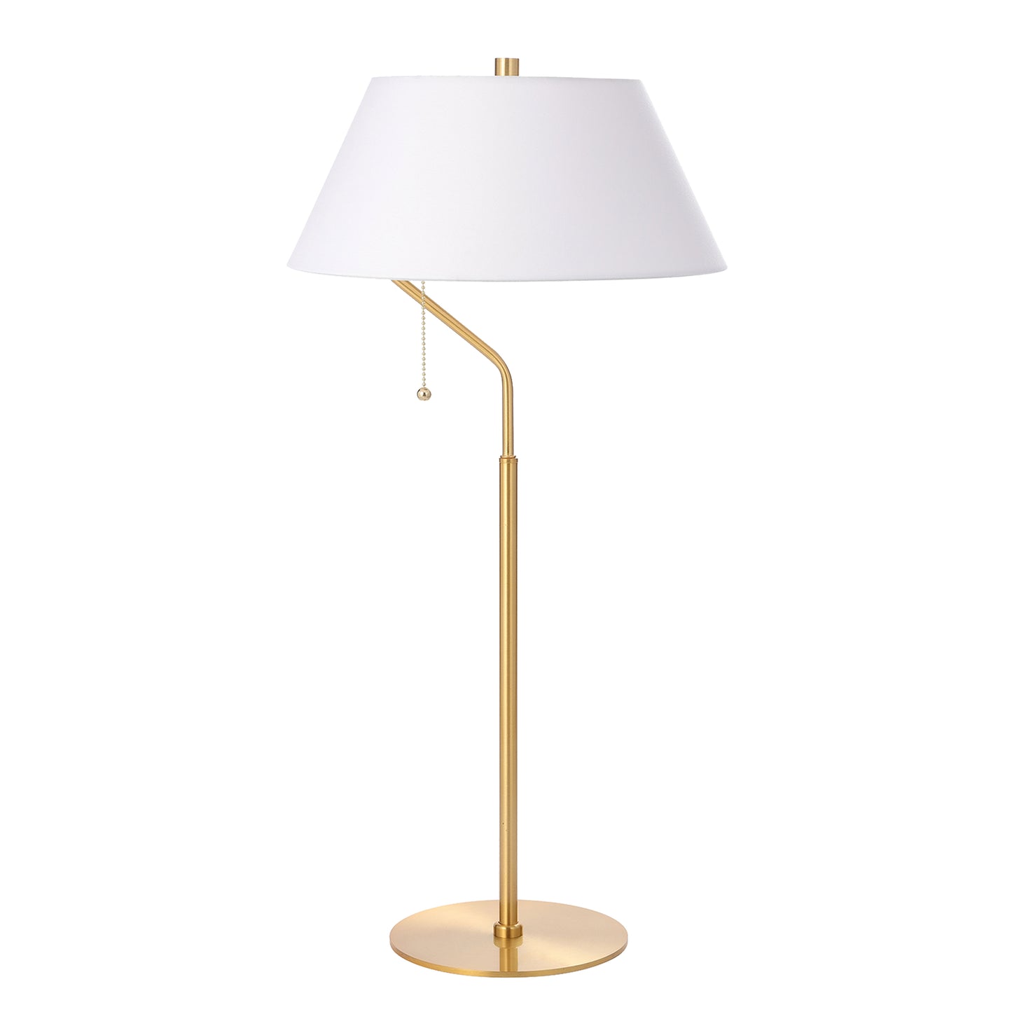 Dainolite 1 Light Aged Brass Table Lamp with White Shade