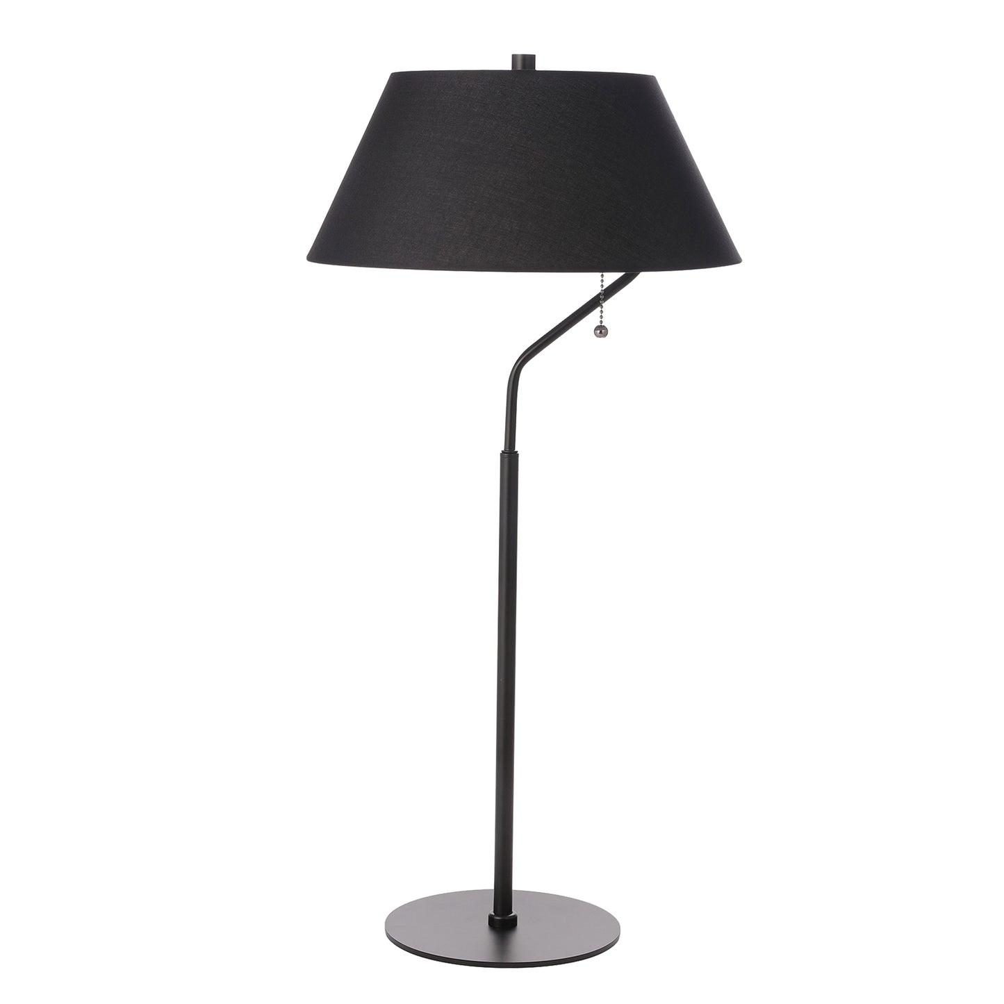 Dainolite 1 Light Matte Black Table Lamp with Black Shade
