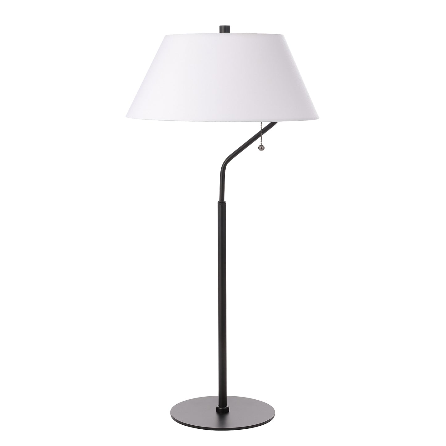Dainolite 1 Light Matte Black Table Lamp with White Shade