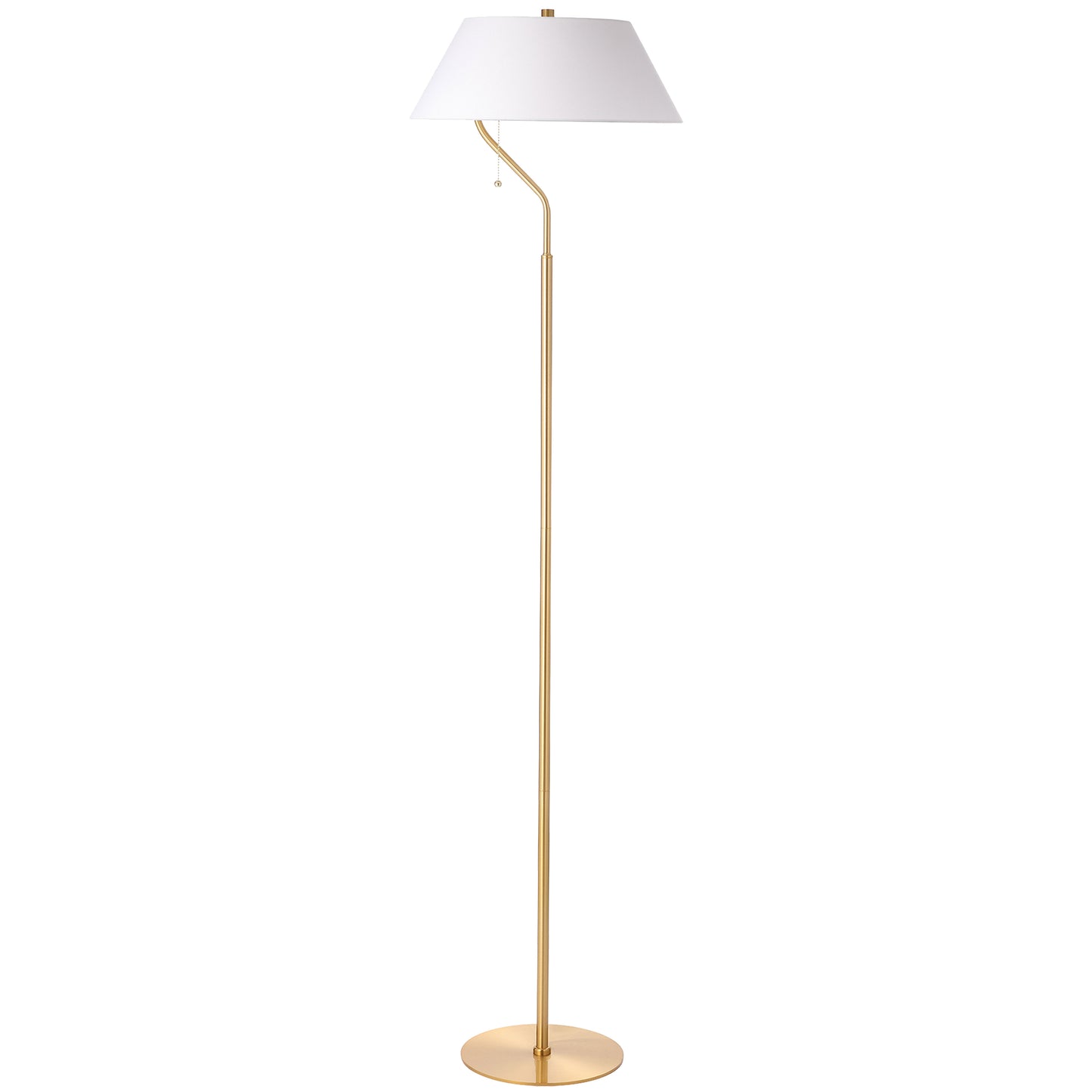 Dainolite 1 Light Aged Brass Floor Lamp with White Shade