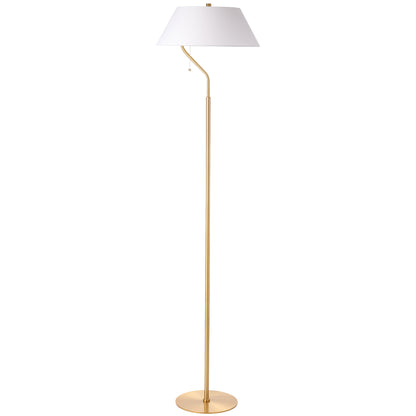 Dainolite 1 Light Aged Brass Floor Lamp with White Shade