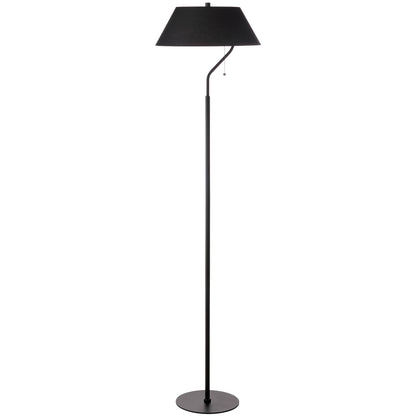 Dainolite 1 Light Matte Black Floor Lamp with Black Shade
