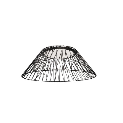 Dainolite 25W Matte Black Flush Mount w/ Black Strip Shade
