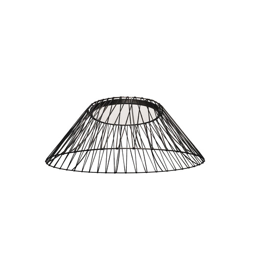 Dainolite 25W Matte Black Flush Mount w/ Black Strip Shade