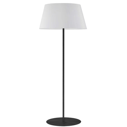 Dainolite 1 Light Incandescent Round Base Floor Lamp Matte Black with White Shade