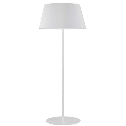 Dainolite 1 Light Incandescent Round Base Floor Lamp Matte White with White Shade