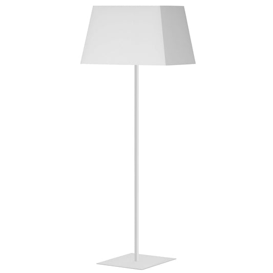Dainolite 1 Light Incandescent Square Base Floor Lamp Matte White with White Shade