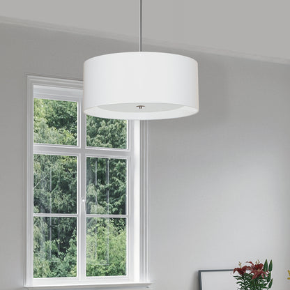 Dainolite 4 Light Helena Pendant Polished Chrome White with White Diffuser