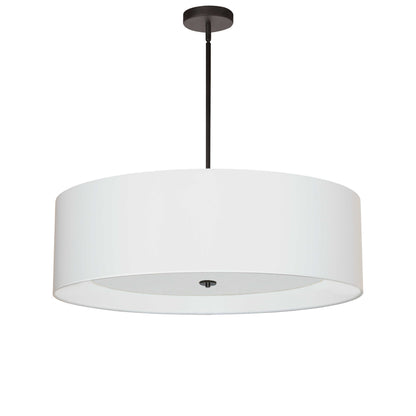 Dainolite 4 Light Incandescent Pendant Matte Black White Shade with White Diffuser