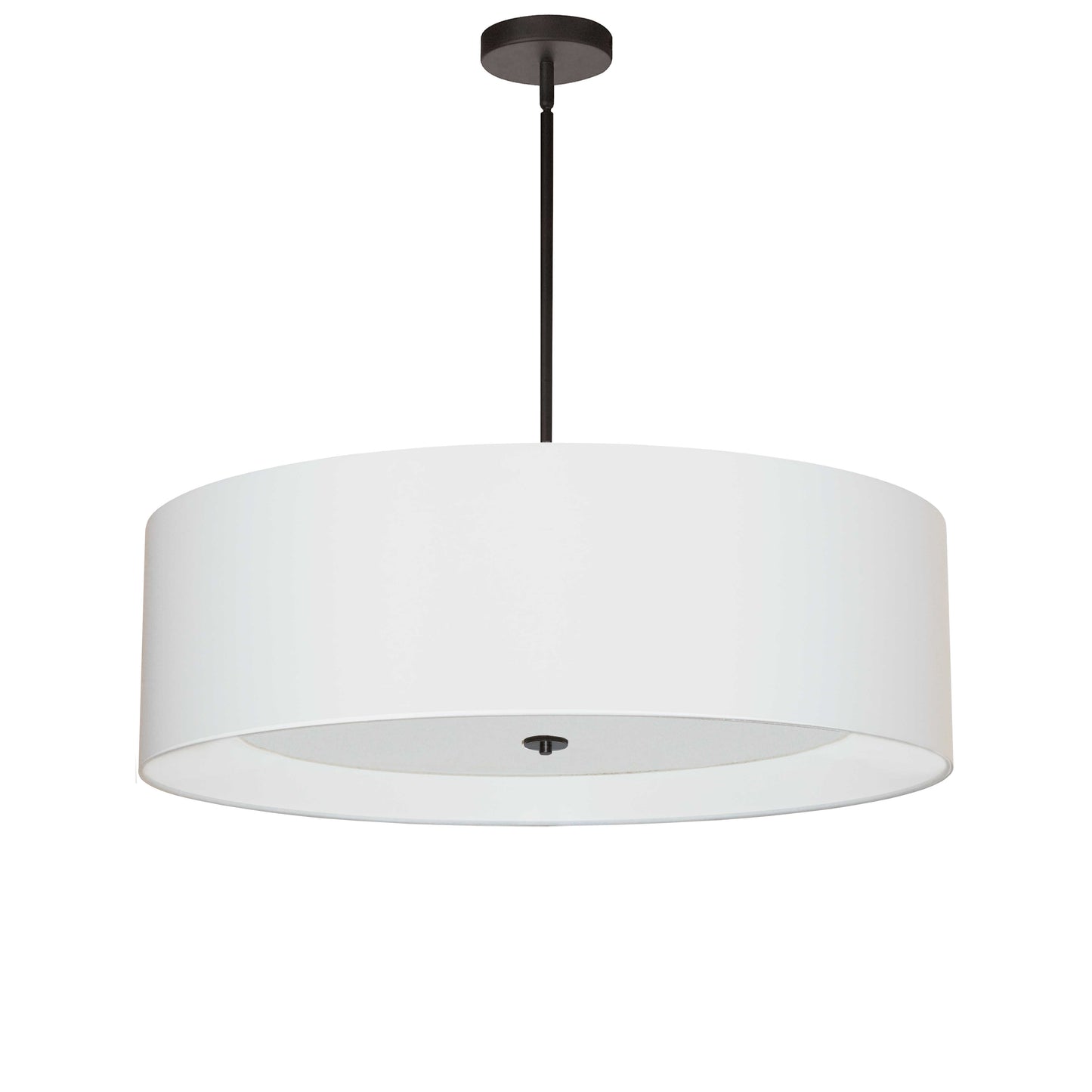 Dainolite 4 Light Incandescent Pendant Matte Black White Shade with White Diffuser