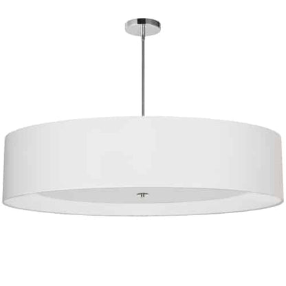 Dainolite 6 Light Polished Chrome Helena Pendant w/ White Shade and White Fabric Diffuser