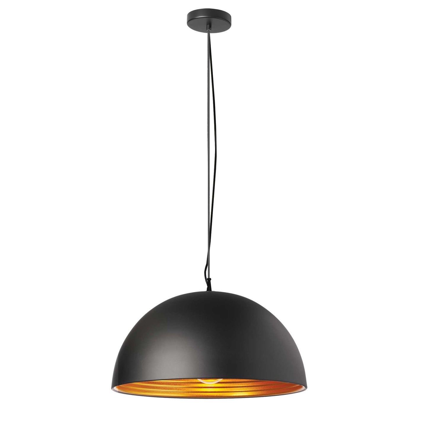 Dainolite HKI-201LP-BK 1 Light Pendant, Matte Black / Gold