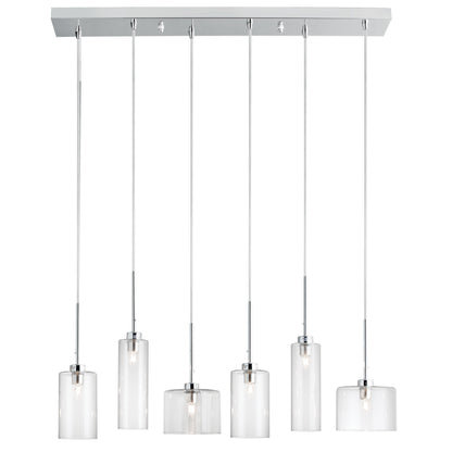 Dainolite 6 Light Horizontal Pendant, Polished Chrome