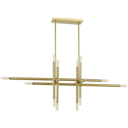 Dainolite 16 Light Incandescent Horizontal Pendant, Aged Brass