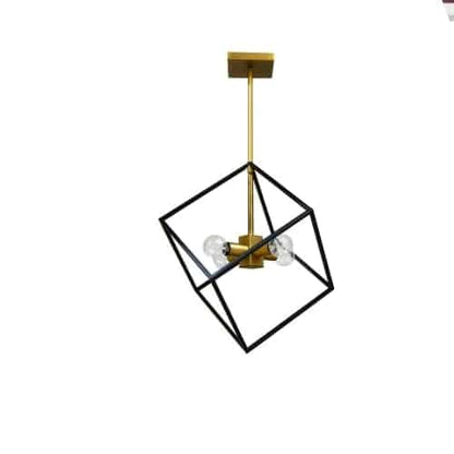 Dainolite 4 Light Pendant, Vintage Bronze / Matte Black Finish
