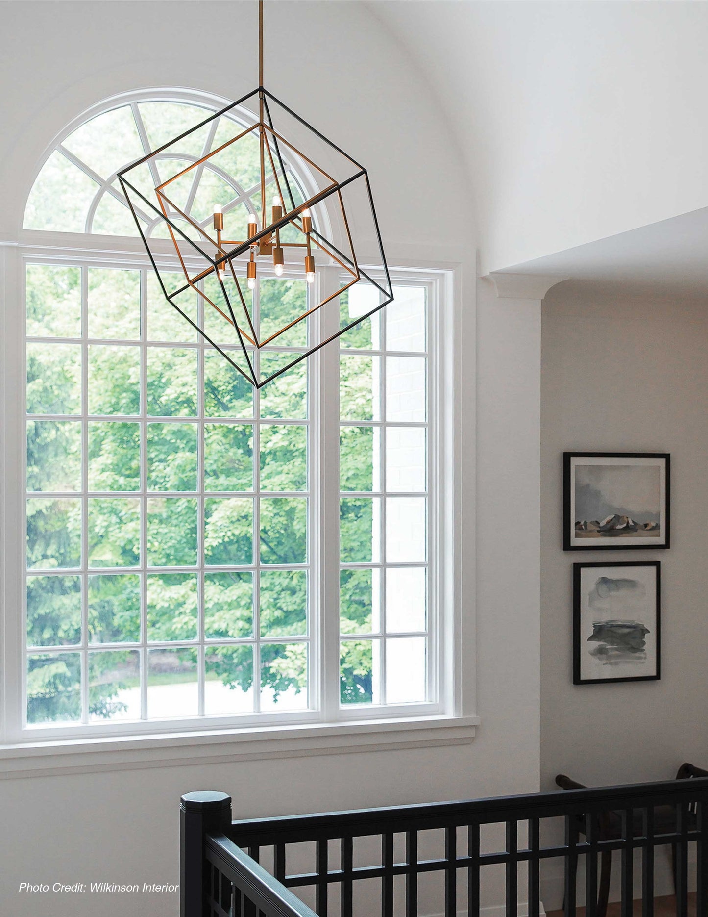 Dainolite 8 Light Pendant, Vintage Bronze / Matte Black Finish