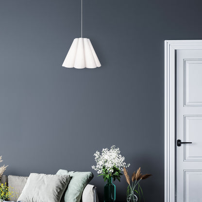 Dainolite 1 Light Kendra Pendant JTone White, Small Polished Chrome