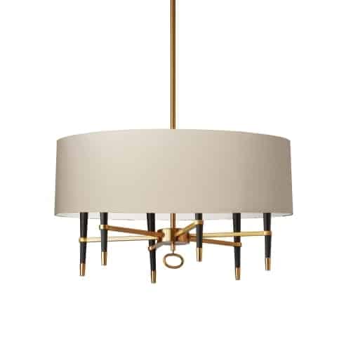 Dainolite 6 Light Incandescent Chandelier, VB w/ Cream Shade