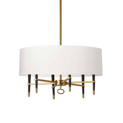 Dainolite 6 Light Incandescent Chandelier, Vintage Bronze, White Shade
