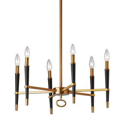 Dainolite 6 Light Incandescent Chandelier, Vintage Bronze Finish