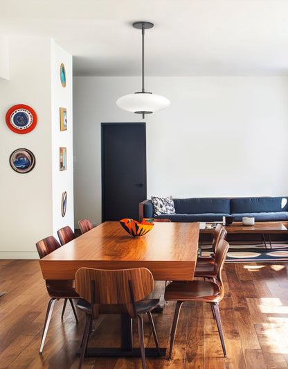 Dainolite 16W Pendant Matte Black with Opal Glass