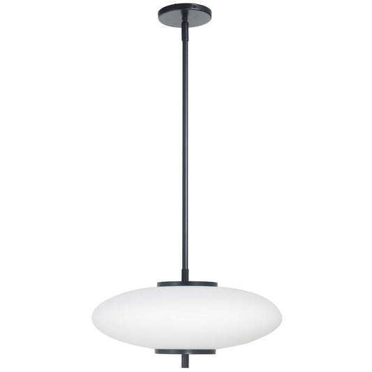 Dainolite 24W LED Maddie Pendant Matte Black w/ White Glass