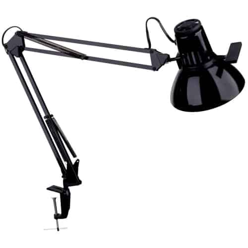 Dainolite MAGNUS-I-BK Desktop Task Lamp, Gloss Black, 36" Reach