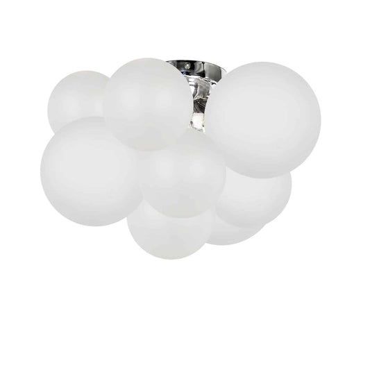 Dainolite 3 Light Polished Chrome Halogen Flush Mount w/ Frosted Glass