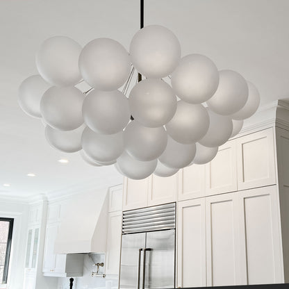 Dainolite 8 Light Matte Black Halogen Chandelier w/ Frosted Glass