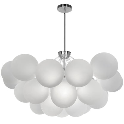 Dainolite 8 Light Polished Chrome Halogen Chandelier w/ Frosted Glass