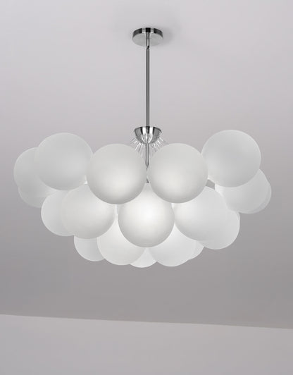 Dainolite 8 Light Polished Chrome Halogen Chandelier w/ Frosted Glass