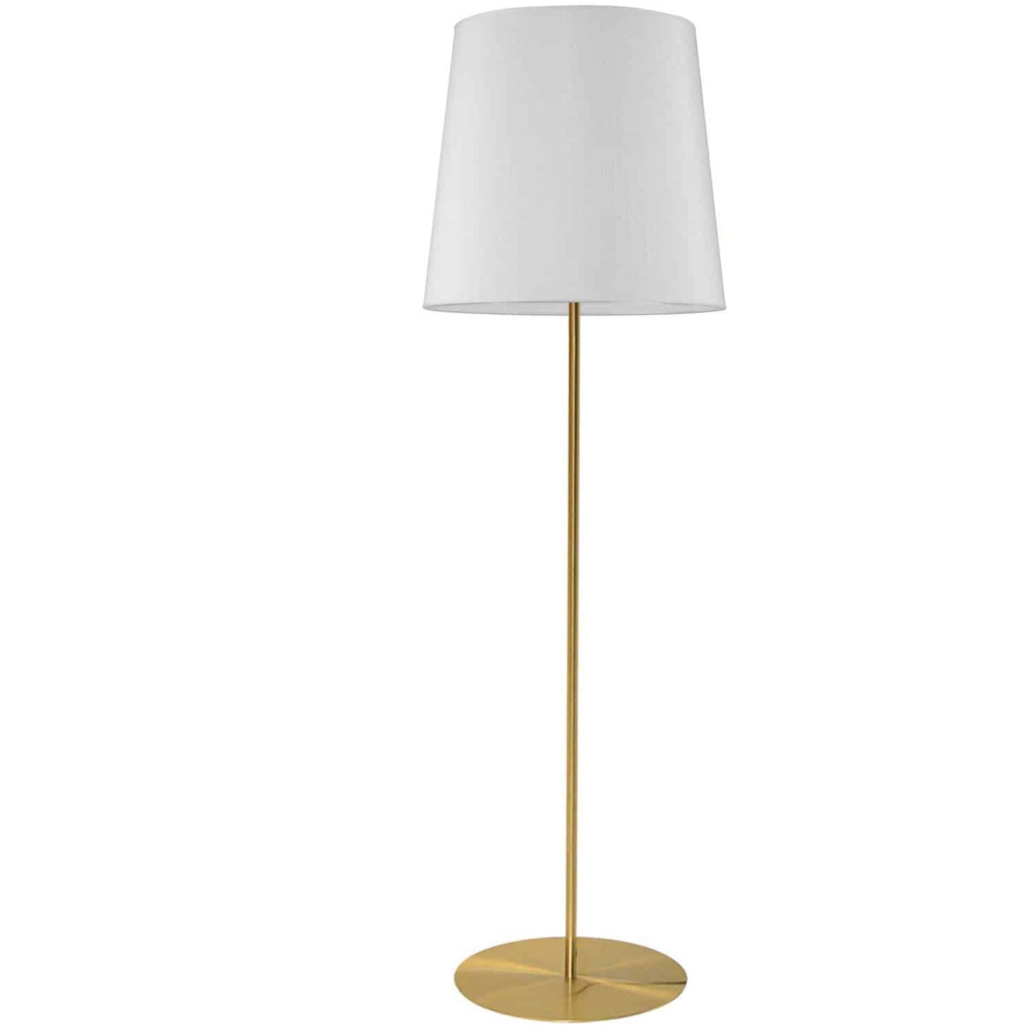 Dainolite MM681F-AGB-790 1 Light Aged Brass Floor Lamp w/ White Drum Shade