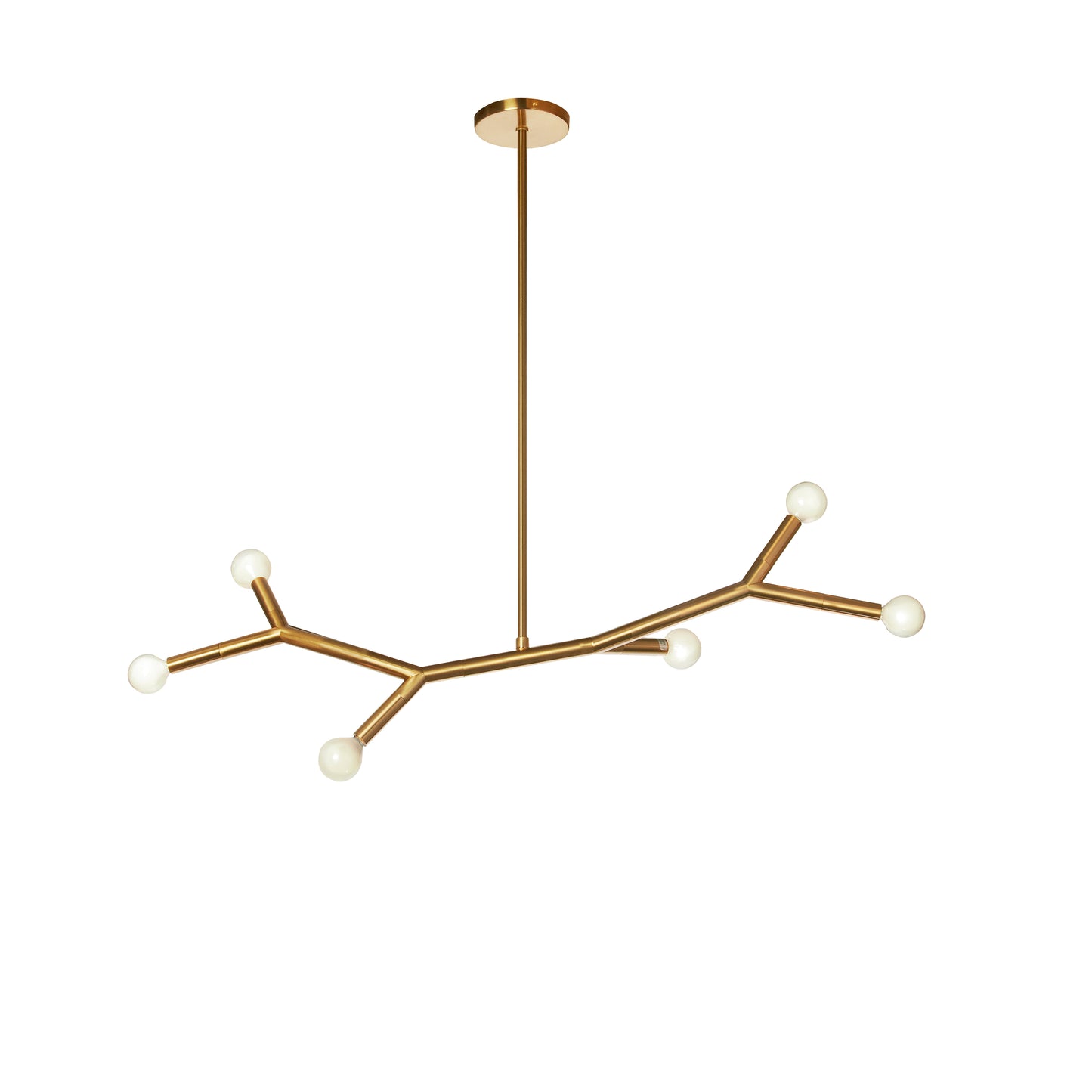 Dainolite 6 Light Horizontal Pendant in Aged Brass