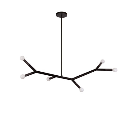 Dainolite 6 Light Horizontal Pendant in Matte Black