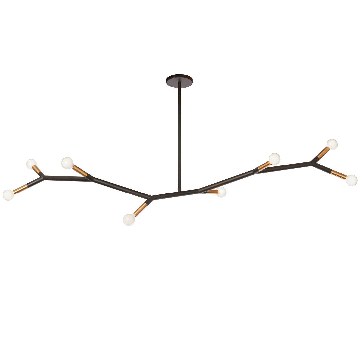 Dainolite 8 Light Incandescent Horizontal Pendant Matte Black / Aged Brass