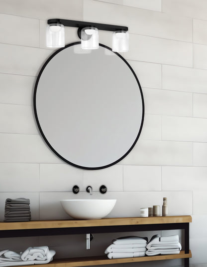 Dainolite 10W LED Nadine Vanity Matte Black w/ Clear Glass