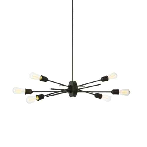 Dainolite 6 Light Horizontal Pendant, Espresso Finish