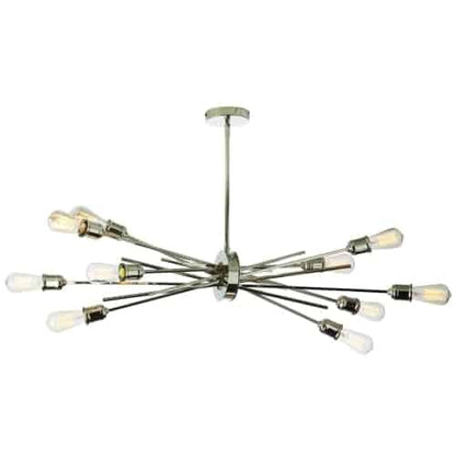 Dainolite 10 Light Horizontal Pendant, Burnished Chrome Finish