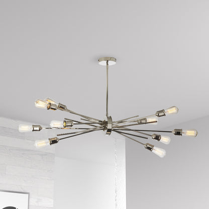 Dainolite 10 Light Horizontal Pendant, Burnished Chrome Finish