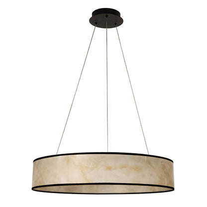 Dainolite 34W Pendant, Matte Black w/ Marble Alabaster Shade